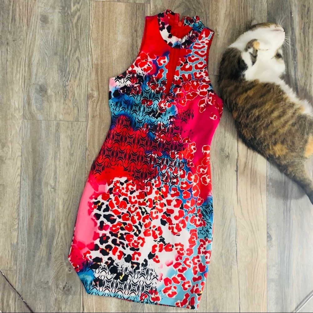 Bebe exciting print ,sleeveless dress